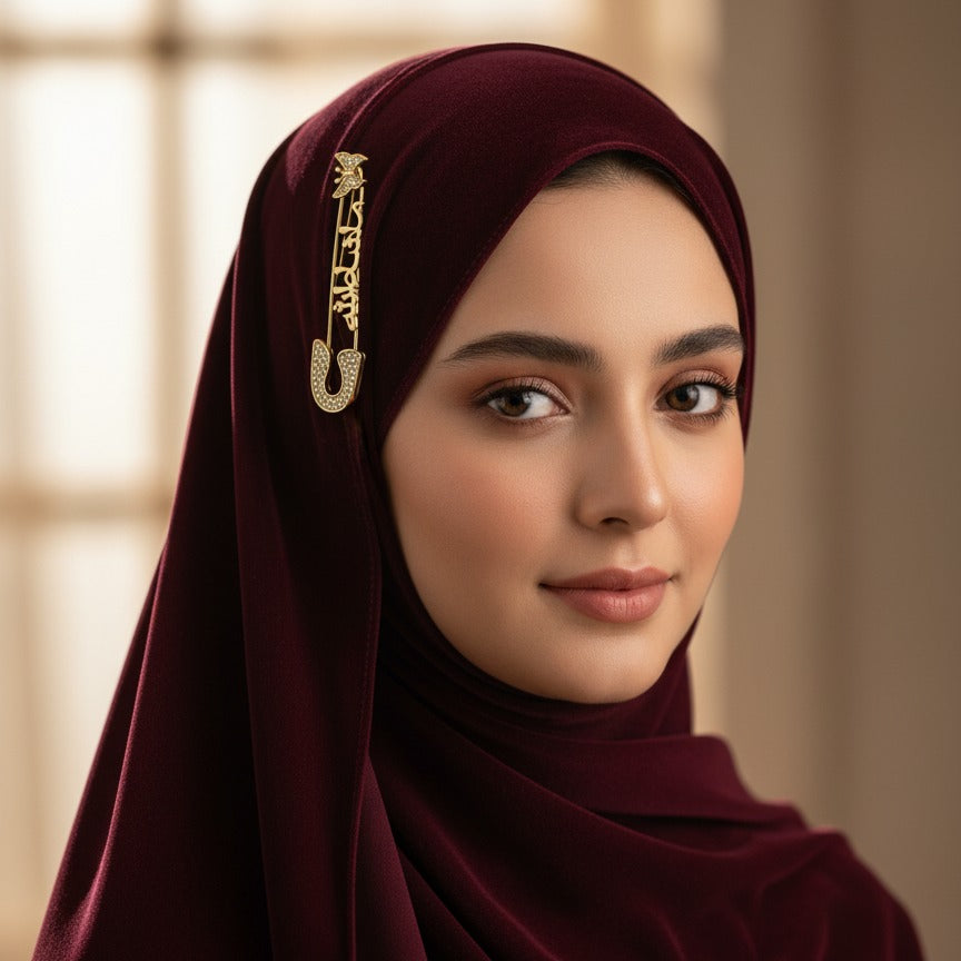 Islamic Safety Pin – Elegant Golden Accessory for Daily Wear